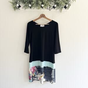 Joseph Ribkoff Colorblock Art Deco Stretch Knit Dress Size 10 QQ4560